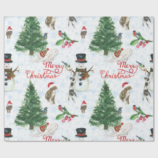 Papier Cadeau Christmas Kittens and Snowmen