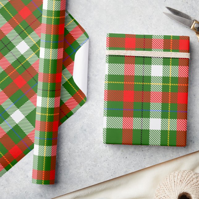 Papier Cadeau Christmas Red Green White Flannel Plaid Design  (Créateur téléchargé)