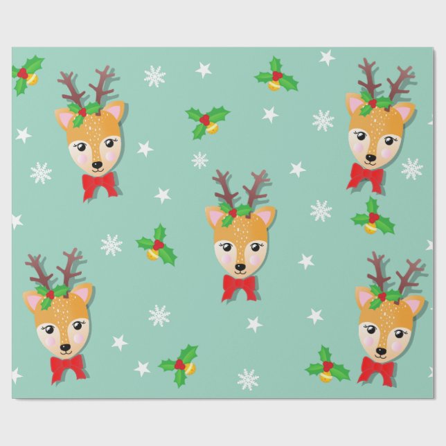 Papier Cadeau Christmas Reindeer (Plat)
