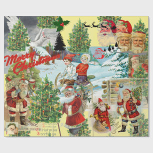 Papier Cadeau CHRISTMAS Santa Claus COLLAGE