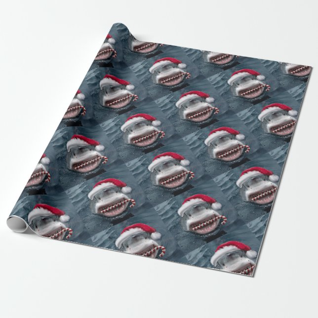 Papier Cadeau Christmas Shark (Déroulé)