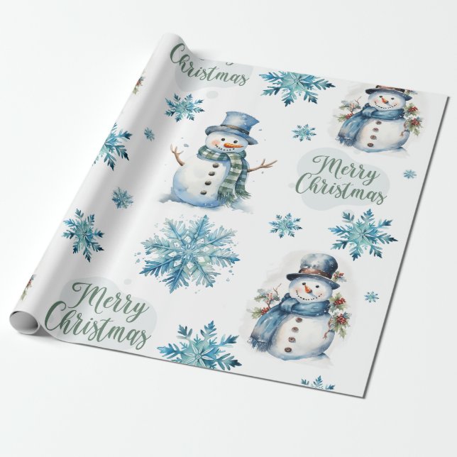 Papier Cadeau Christmas Snowman (Déroulé)