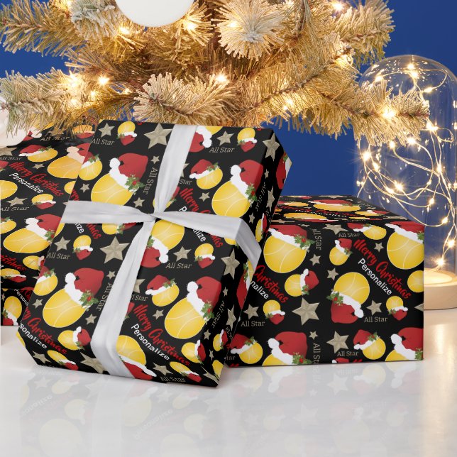 Papier Cadeau Christmas Tennis All Star - Personnaliser (Vacances)