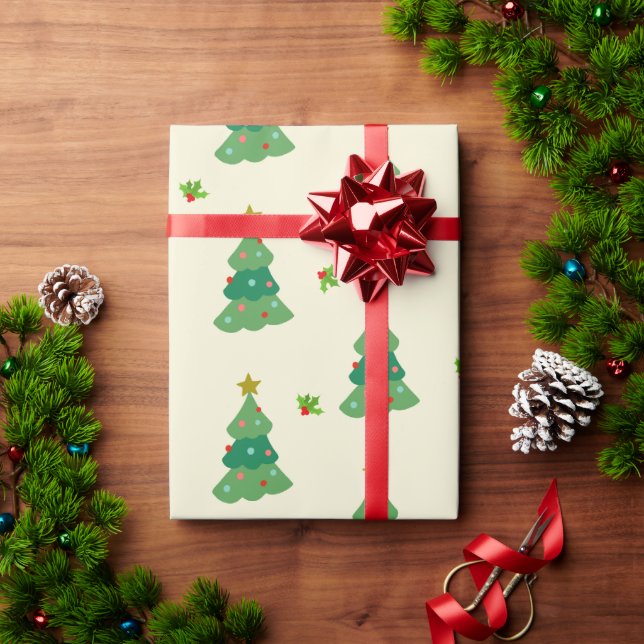 Papier Cadeau Christmas Tree Wrapping Paper | Cozy Illustrations (Cadeau de vacances)