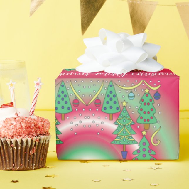 Papier Cadeau Christmas Trees Wrapping Paper (Fête d'anniversaire)
