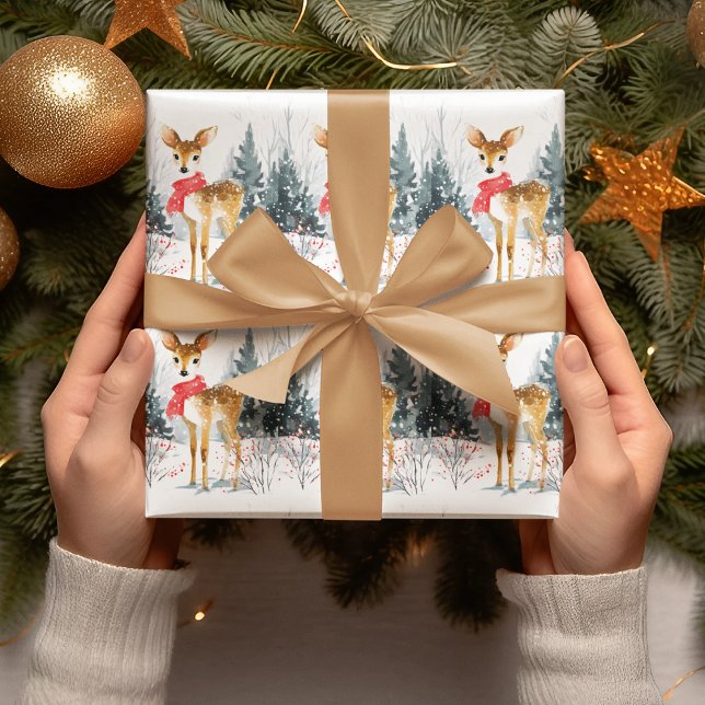 Papier Cadeau Christmas Whimsical Deer | Wrapping Paper (Créateur téléchargé)