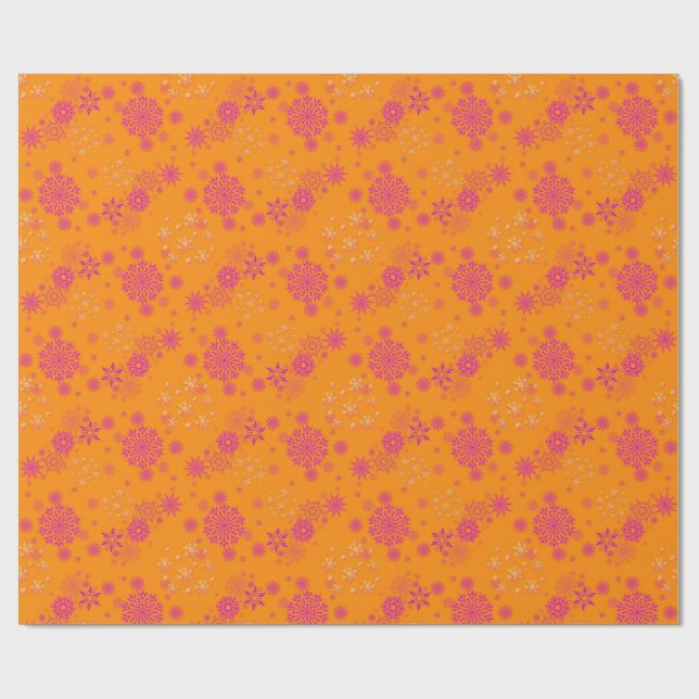 Papier Cadeau Christmas Winter Hanukkah Snowflake design  (Plat)