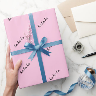Papier Cadeau Christmas wrapping paper ho ho ho manly blue