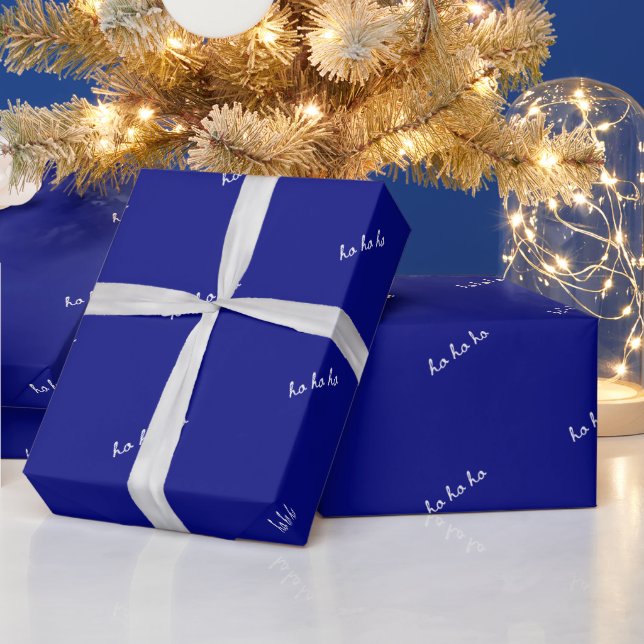 Papier Cadeau Christmas wrapping paper ho ho ho manly blue (Vacances)