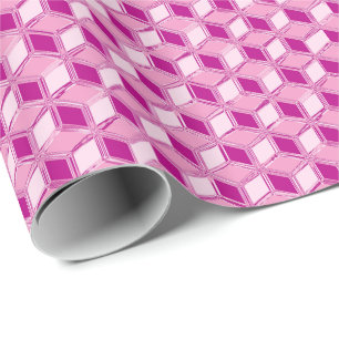 Papier Cadeau Chrome 3-d boîtes - fuchsia rose