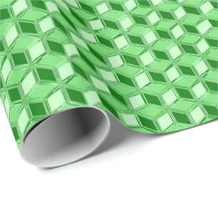 Papier Cadeau Chrome 3-d boîtes - vert émeraude