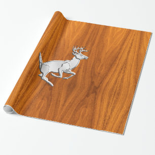 Papier Cadeau Chrome Argent Comme Courir Cerf sur l'impression e