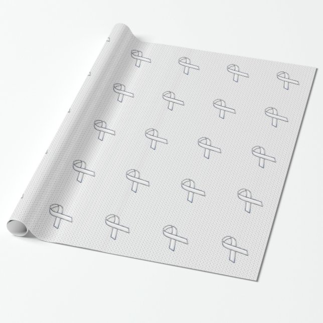 Papier Cadeau Chrome Comme Blanc Knit Ribbon Sensibilisation Imp (Déroulé)