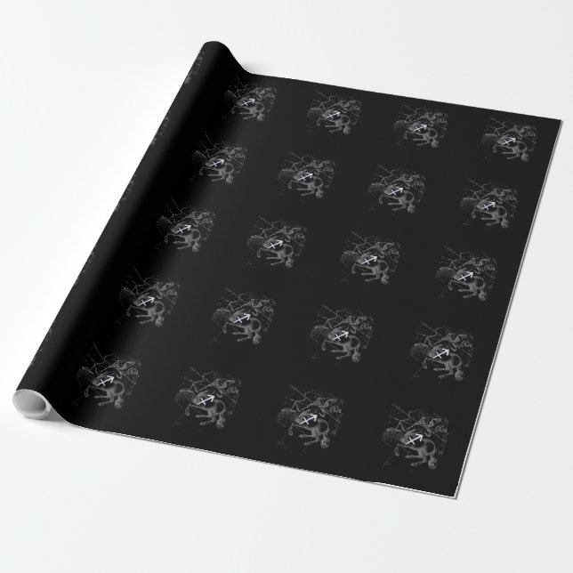 Papier Cadeau Chrome Comme Sagittarius Signe Zodiaque Hevelius D (Déroulé)