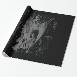 Papier Cadeau Chrome comme signe du zodiaque Vierge sur fond Hev