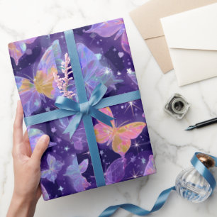 Papier Cadeau Chrome Hearts et papillons rétro