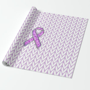 Papier Cadeau Chrome style Crystal Pink Ribbon Awareness Knit
