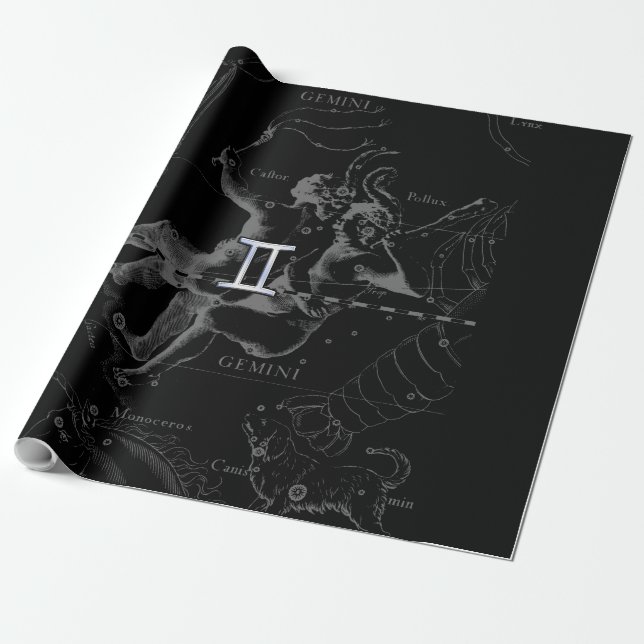 Papier Cadeau Chrome Style Gemini Zodiac Connexion Hevelius (Déroulé)