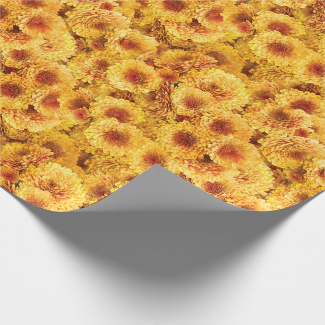 Papier Cadeau Chrysanthèmes jaunes (Coin)