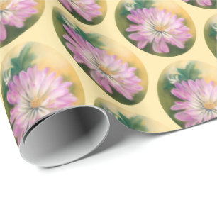 Papier Cadeau Chrysanthemum Pink and Cream Pastel Floral