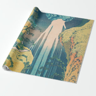 Papier Cadeau Chutes d'Amida d'Hokusai Japon Cascade 