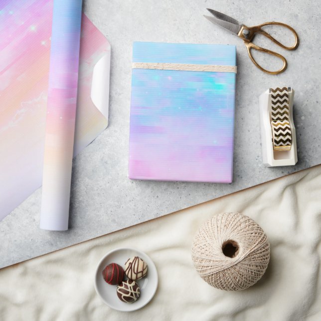 Papier Cadeau Ciel arc-en-ciel Pastel (Artisanat)