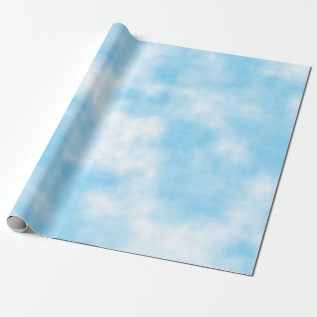 Papier Cadeau Ciel bleu et art Cloud personnalisés (Déroulé)