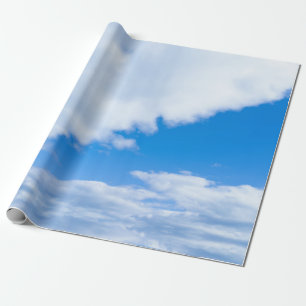 Papier Cadeau Ciel bleu et nuages blancs