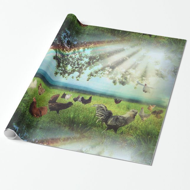 Papier Cadeau Ciel de poulet (Déroulé)