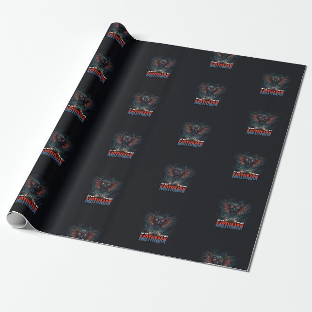 Papier Cadeau Ciel nocturne de Mothman avec éclairage de voiture (Déroulé)