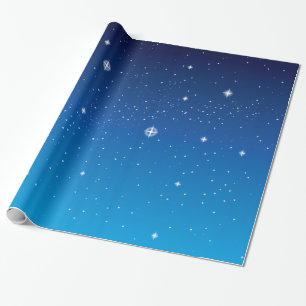 Papier Cadeau Ciel nocturne étoilé bleu profond