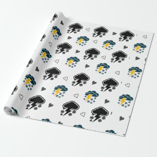Papier Cadeau "Ciels électriques : Papier d'enveloppement de ton