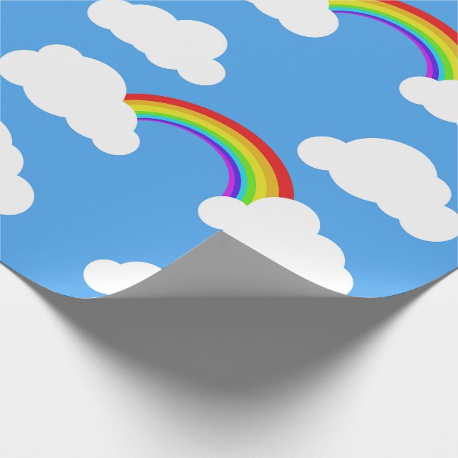 Papier Cadeau Cieux de bleus et arcs-en-ciel - enveloppe de (Coin)