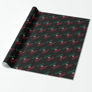 Papier Cadeau Cinco de Mayo Drapeau Mexicain Couleurs Typographi