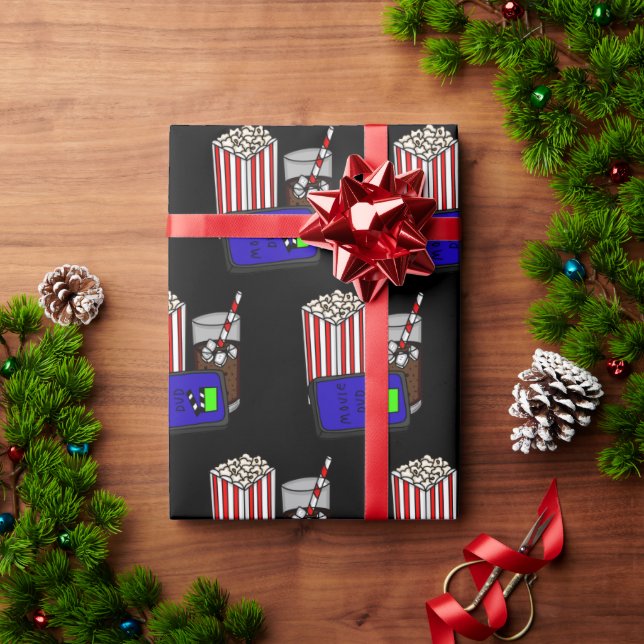 Papier Cadeau Cinéma Nuit Anniversaire Thème (Cadeau de vacances)