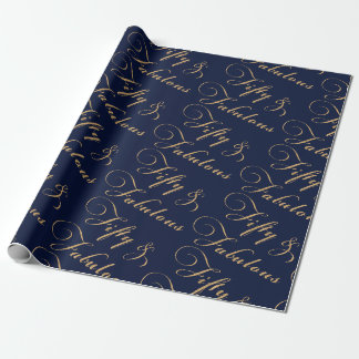 Papier Cadeau Cinquante élégants et marine fabuleuse d'or