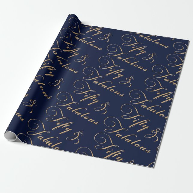 Papier Cadeau Cinquante élégants et marine fabuleuse d'or (Déroulé)
