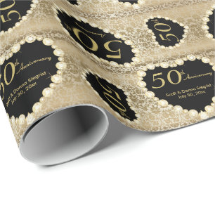Papier Cadeau cinquantième Texte du motif   do-it-yourself