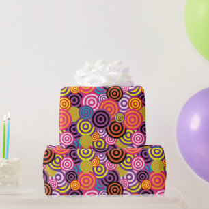 Papier Cadeau Circuler En Cercles Coloré Joyeux Anniversaire