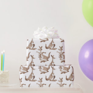 Papier Cadeau Cirque Kangaroos, Blanc