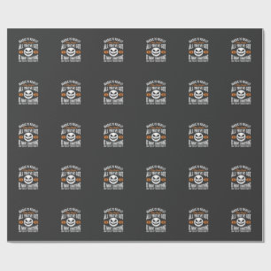 Papier Cadeau Citation de magie d'Halloween Design de visage de