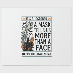 Papier Cadeau Citation de Masque Halloween Vintage Vector Design