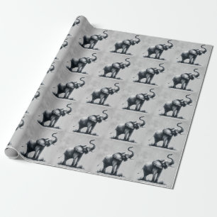 Papier Cadeau Citation d'éléphant amusant Art animal