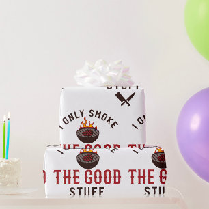 Papier Cadeau Citation drôle de BBQ Je ne fume que les bonnes ch