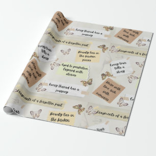 Papier Cadeau Citations vintages de papillon et nostalgique Sent