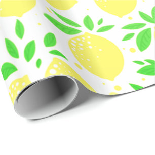 Papier cadeau citron jaune