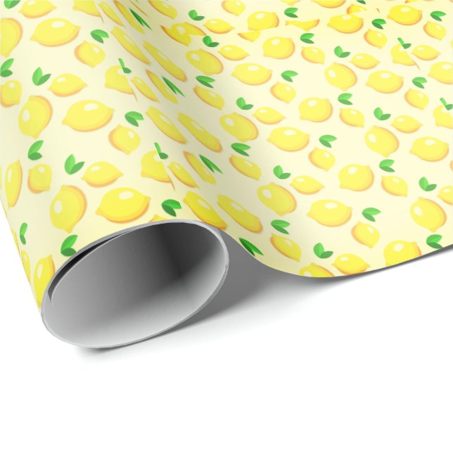 Papier Cadeau Citrons (Coin rond)