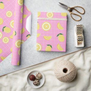 Papier Cadeau Citrons jaunes roses Amalfi Italie 1