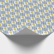 Citrons & Motif bleu carrelage marocain