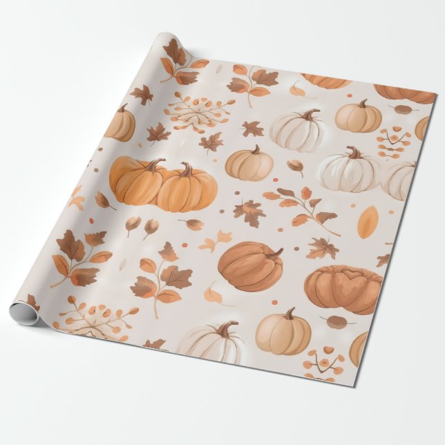 PAPIER CADEAU CITROUILLE (Déroulé)